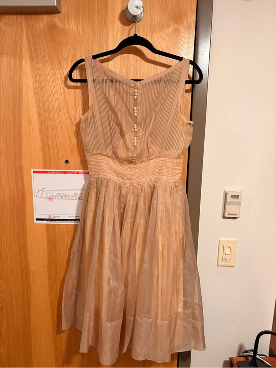 Dresses & Skirts - Sleeveless Beige Fit-and-Flare Dress